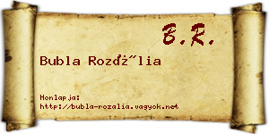 Bubla Rozália névjegykártya