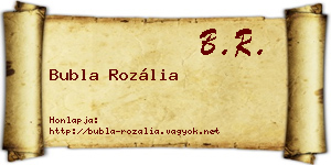 Bubla Rozália névjegykártya